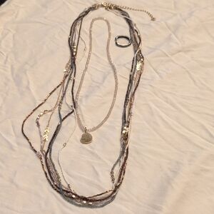 "Cashmere" By Premier Designs Gold and Silver Multi-Strand Necklace